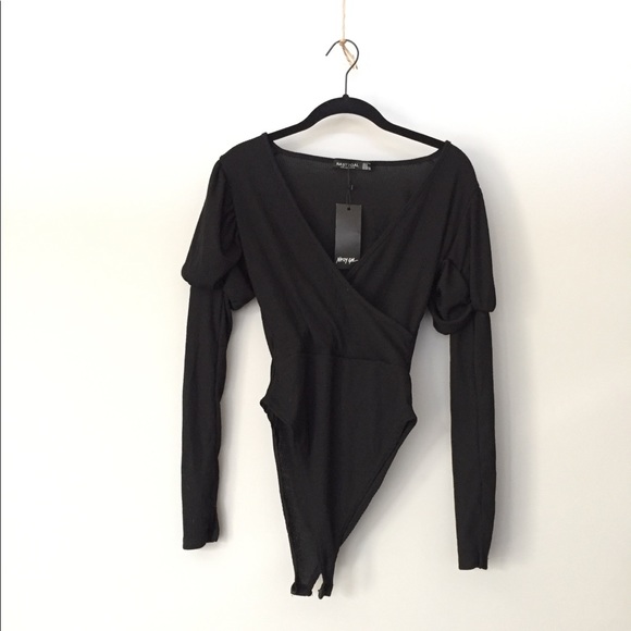NWT Nastygal Sleeve It To Me Ribbed Bodysuit - Picture 4 of 11